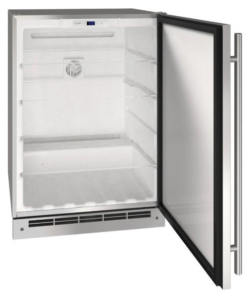 U-Line® Stainless Steel 24" Outdoor Reversible Hinge Refrigerator-1