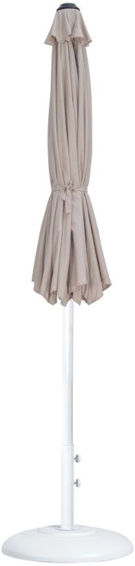 Meridian Furniture Fiji Beige/Matte White/White Aluminum Outdoor Patio Umbrella and Base-1