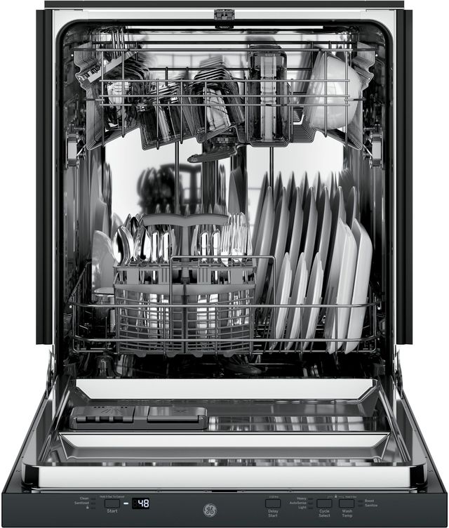 GE® 24" Black on Black Built-In Dishwasher-3