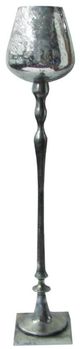 A & B Home Keavy Reflective Silver Candle Holder-0