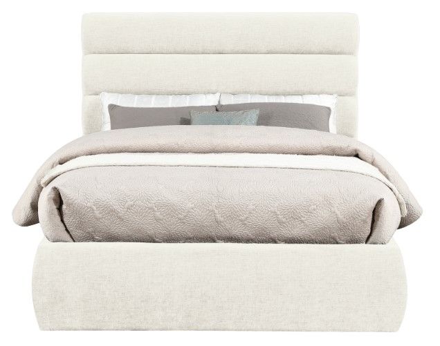 Meridian Furniture Adam Cream 52" Full Upholstered Panel Bed-1