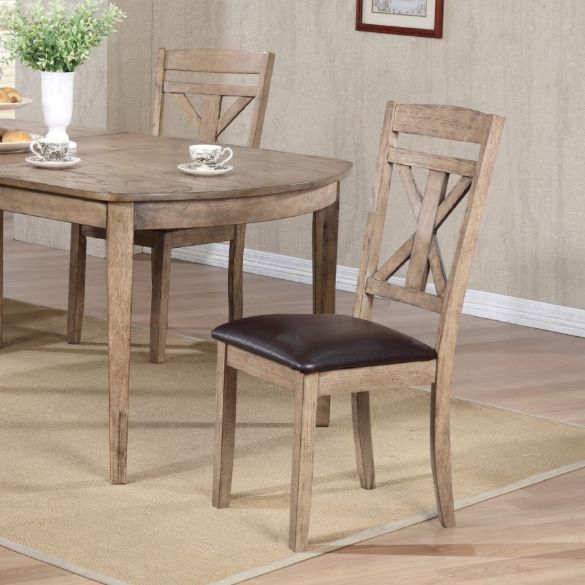 Winners Only® Grandview Dark Brown/Oatmeal Dining Side Chair-2