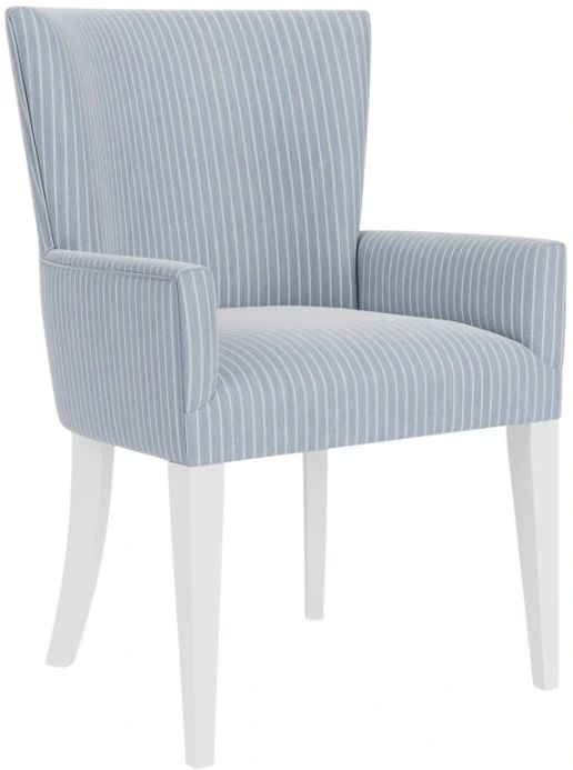 Riverside Furniture Rosalie 2-Piece Blue/White Caps Upholstered Dining Arm Chair Set-2
