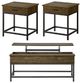 Coaster® Byers 3-Piece Brown Oak Occasional Table with Sandy Black Base Set-0