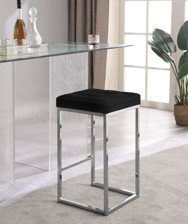 Meridian Furniture Nicola Black Velvet Counter Stool-3