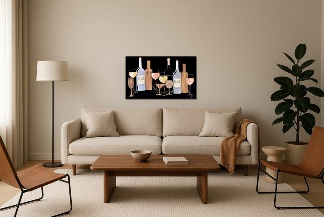 Classy Living Wine and Glasses Wood Wall Decor-1