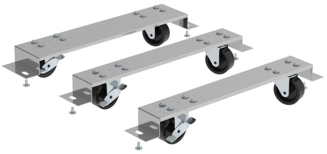 Hoshizaki 7" Stainless Steel Caster and Rail Kit for Three Section Back Bar Refrigerators-0