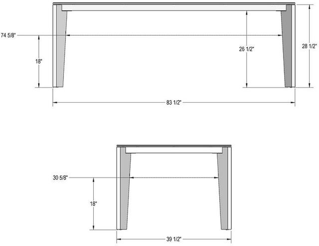 Amisco Customizable Fabiola 84" Rectangular Dining Table with 1.5" Solid Ash Top-2