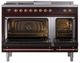 Ilve® Nostalgie II Noblesse 48'' Burgundy Pro Style Dual Fuel Range with Copper Trim-2