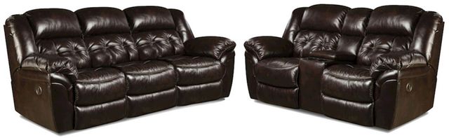 front view of the Cheyenne 2-Pc Leather-Match Reclining Living Room Set