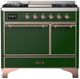 Ilve® Majestic III 40" Emerald Green Pro Style Dual Fuel Natural Gas Range with Solid Door and Copper Trim-0