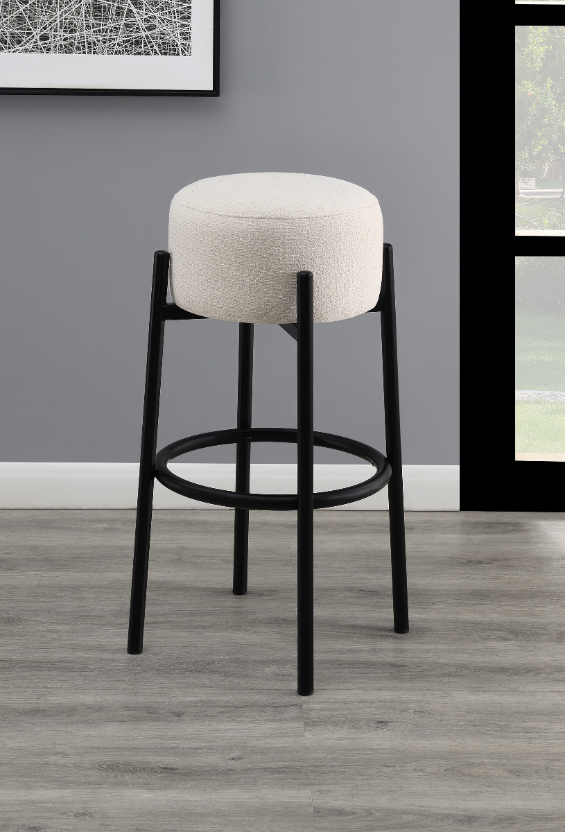 Coaster® Leonard 2-Piece White/Black Bar Stools | Carthage