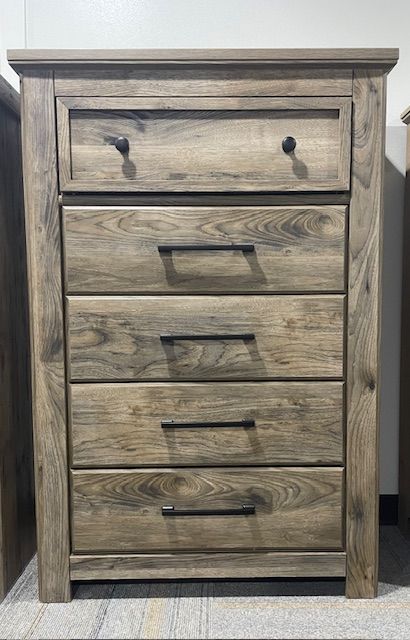 Brown 5-Drawer Chest - OVERSTOCK-0