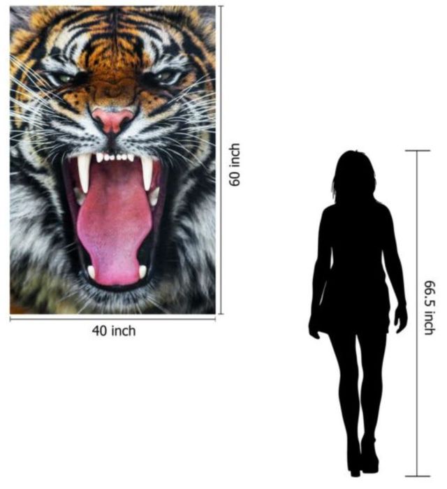 Classy Art Roaring Tiger Wall Art-3