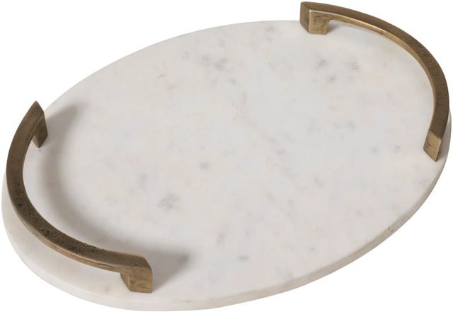 Renwil® Bianca Antique Brass/White Tray-3