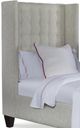 Century® Details Wing Bed Twin Fully Upholstered Wing Low Headboard Panel Bed-2