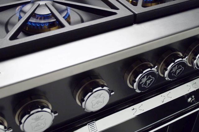 Officine Gullo Fiorentina 36" Custom Color Pro Style Dual Fuel Range with Solid Door-1