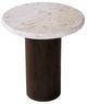 Moe's Home Collection Landon Beige Travertine Accent Table with Mango Wood Legs-0