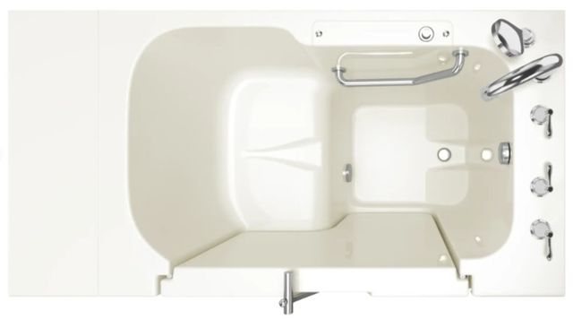 American Standard Gelcoat Linen 32” x 52” x 40" Walk-in Tub with Soaker System - Right-Hand Drain with Faucet-1