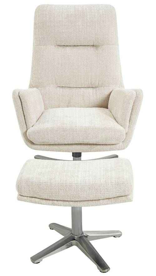 Homelegance® Parker 2-Piece Beige Swivel Chair with Ottoman Set-2