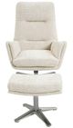 Homelegance® Parker 2-Piece Beige Swivel Chair with Ottoman Set-2