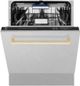 ZLINE Autograph Edition 24" Satin Stainless Steel Built In Dishwasher with Polished Gold Handle-1
