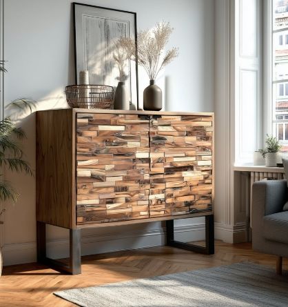 YHD Dumadi Medium Brown 2-Door Cabinet-1