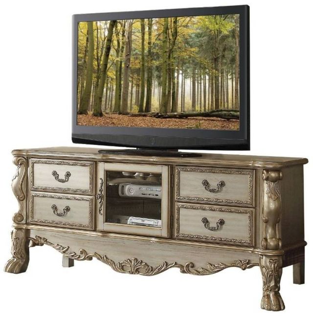 ACME Furniture Dresden Bone/Gold Patina TV Stand-1