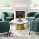 Zuo Modern Daschanelle White Coffee Table with Brass Base -3