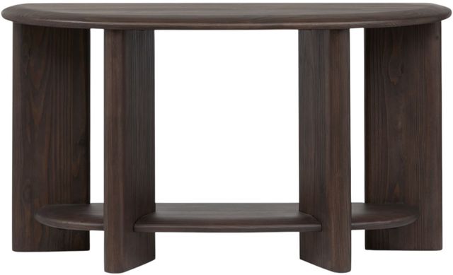 Magnussen Home® Upton Coffee Bean Brown Shaped Sofa Table-1