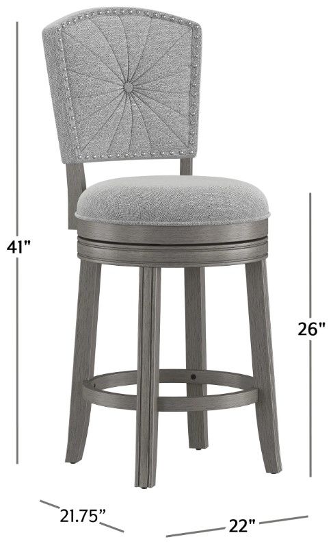 HH2 Home Santa Clara II Ash Gray Counter Stool-2