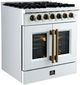 FORNO® Galiano Alta Qualita 30" White and Antique Brass Pro Style Dual Fuel Range -2