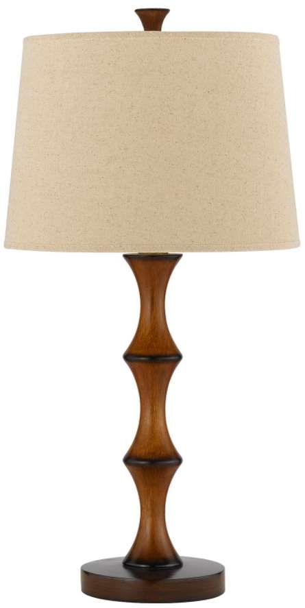 Cal® Lighting & Accessories Dark Brown/Oatmeal Table Lamp-0