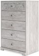 Signature Design by Ashley® Paxberry Whitewash 5-Drawers Chest of Drawers-3