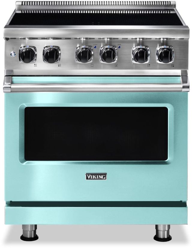 Viking® 30" Bywater Blue Freestanding Induction Range-0