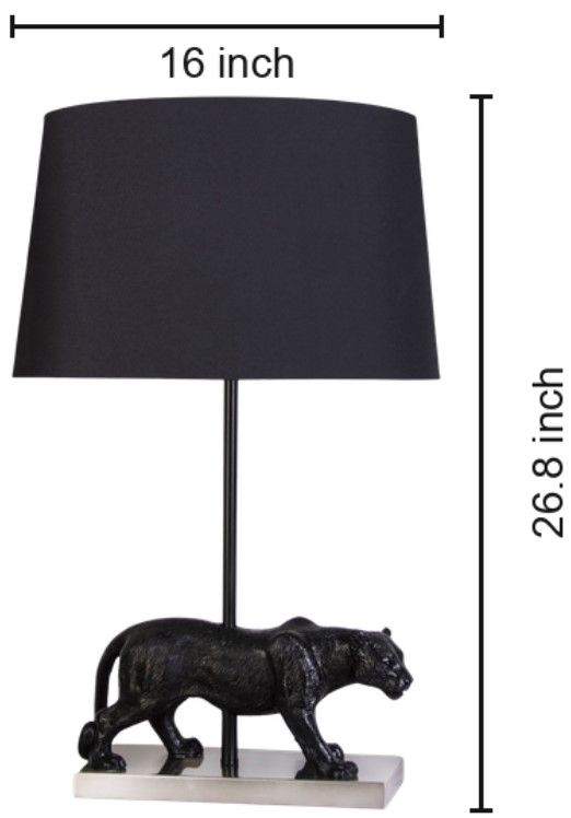 Classy Living 2-Piece Panther Noir Black Table Lamp Set-1