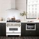 ZLINE Autograph Edition 36" Stainless Steel Pro Style Dual Fuel Range with White Matte Door and Polished Gold Accents-2