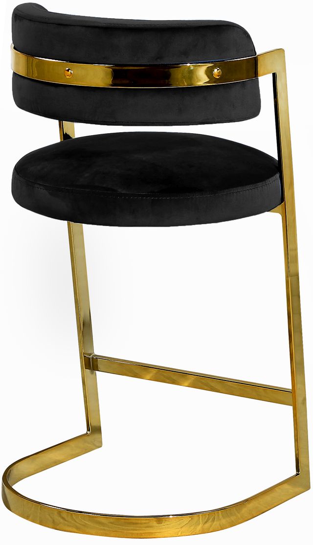 Meridian Furniture Stephanie Black Velvet Counter Stool-1