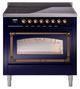 Ilve® Nostalgie II Noblesse 36'' Midnight Blue Pro Style Induction Range with Burnished Trim-0
