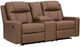 Benchcraft® Mackmenville Caramel Manual Reclining Loveseat with Console-0