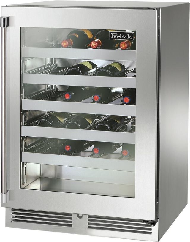 Perlick® Signature Series 5.2 Cu. Ft. Stainless Steel Frame Single Zone Outdoor Wine Cooler -0