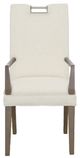Fairfield® Customizable Entree Dining Nickel Metal Pull Tall Back Arm Chair-1