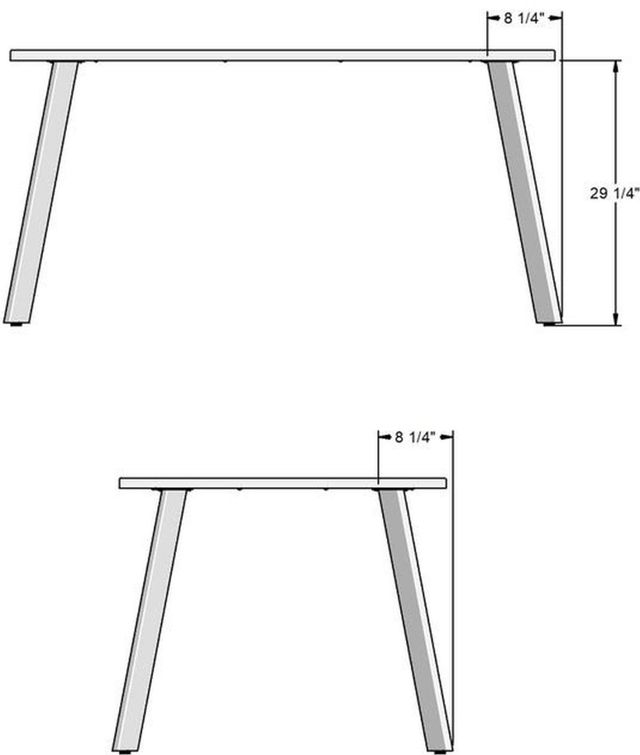 Amisco Customizable Lidya Rectangular Table with 72" Solid Birch Table-1