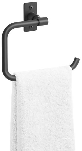 KOHLER® Castia™ by Studio McGee Matte Black Towel Ring-1