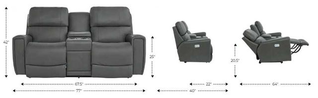 La-Z-Boy® Apollo Graphite Power Reclining Loveseat with Console, Headrest, and Lumbar-2
