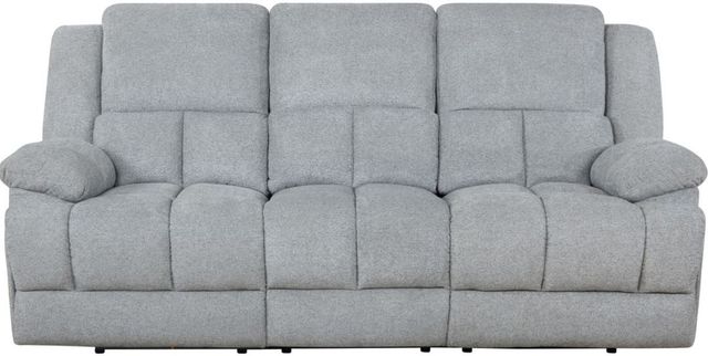 Coaster® Waterbury Grey Upholstered Motion Sofa-2