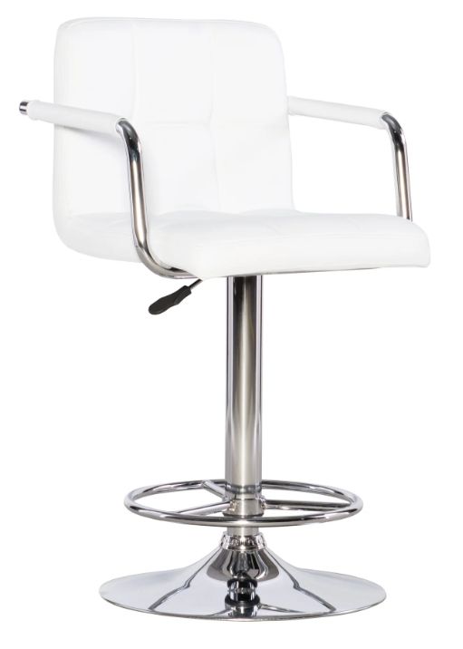 Powell® Boyd Chrome/White Adjustable Gas Lift Bar Stool-0