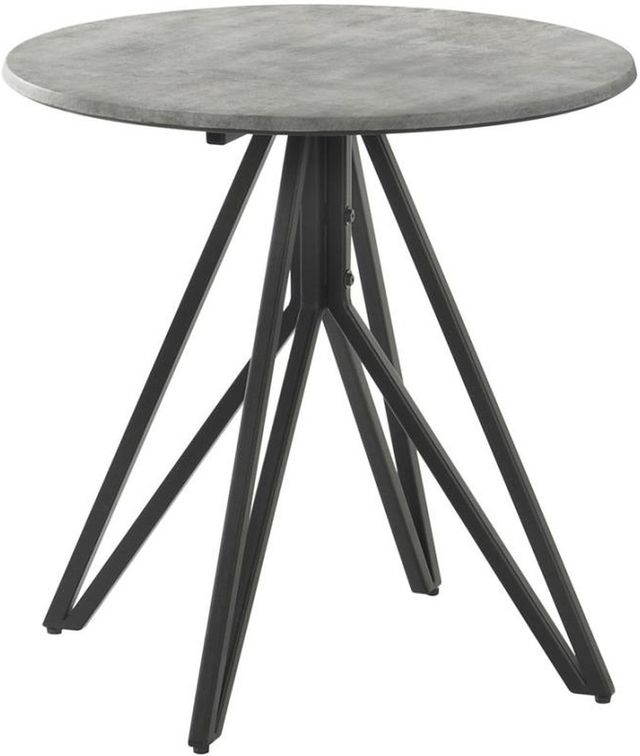 Coaster® Hadi Cement End Table with Gunmetal Hairpin Leg-0