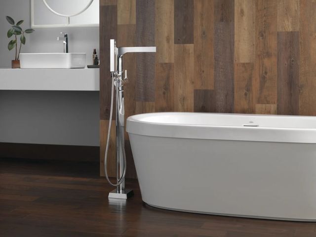 Delta Zura® Chrome Single Handle Vessel Bathroom Faucet-1