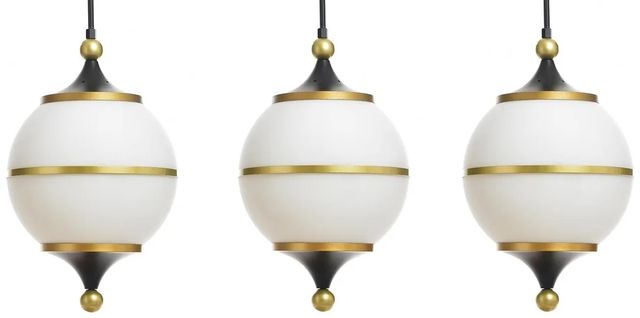 Harp & Finial® Benedict II Black/Milk Chandelier-1